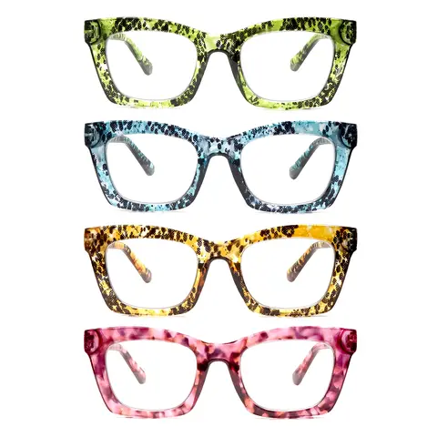 Oprah Style Readers for Women - Stylis Style Reading Glasses with Blue Light Blocking and Spring Hinge Square Computer Readers