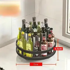 Multi-layer heavy-duty 360 ° rotating spice rack with turntable base - high-capacity space-saving kitchen storage rack, easy-to-assemble countertop storage rack