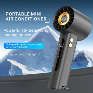 Portable Handheld Fan, 100 Speed Settings, Mini Fan with Digital Display, 1800mah Rechargeable Battery, Ideal for Home and Outdoor Use