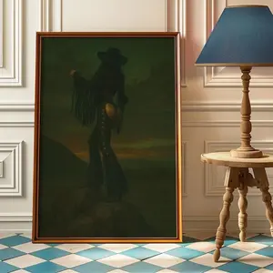 Western Gothic Sensual Cowgirl Art Print – Sexy Retro Desert Poster - Vintage Cowgirl Wall Decor - Badass Cowboy Aesthetic