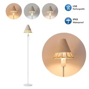 Cordless Rechargeable Floor Lamp for Indoor and Outdoor, Cordless Tall Standing Lamp with 3 Color Temps & Dimmable, for Living Room,Patio