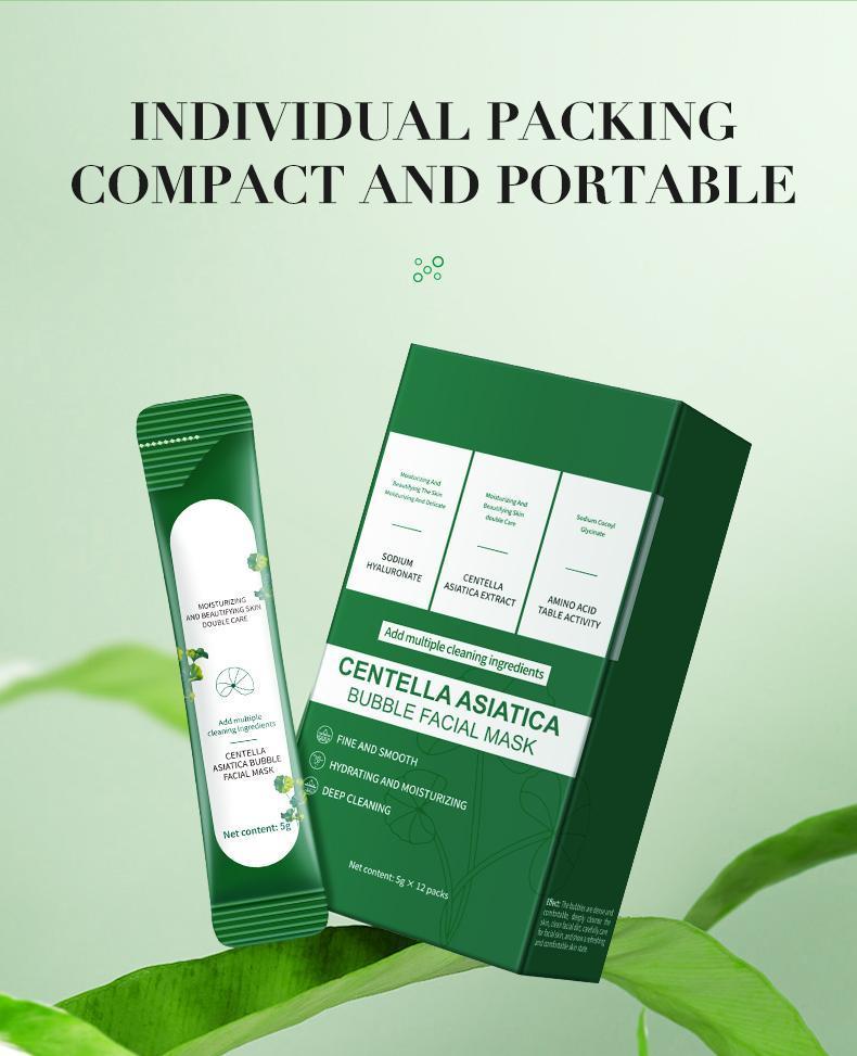 Centella Oil-Control Foam Mask Asiatica Bubble Facial Mask - Deep Cleansing & Moisturizing - Removes Blackheads & Controls Oil - Comfortable & Hygienic - Ideal for Refreshing Skin State