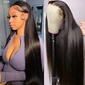 30 inch 13x4 Lace Front Wigs Human Hair 180% Density Straight HD Lace Front Wigs Pre Plucked Straight Glueless Human Hair 13x4 HD Frontal Human Hair Wig