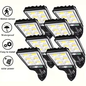 8-Pack Solar Street Lights, 120 LED Each, Remote Control, 3 Modes Motion Sensor, IP65 Waterproof, Super Bright Auto On/Off Security Lights for Backyard, Garage, Pathway, Yard, Driveway, Garden, Fence, Patio