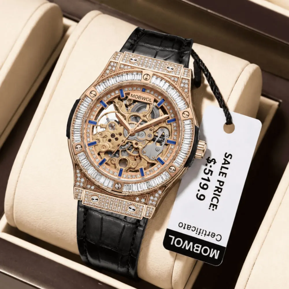 Men's  Automatic Waterproof Bling Watch, Fashion Men's Accessories, Ideal Gifts for Boyfriend, Water