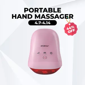 CINCOM Portable Hand Massager (ROSE), Cordless, with Comfort Heat and Gentle Vibration, Adjustable Settings, Auto-Off Feature, Rechargeable, Perfect for Daily Relaxation, Ideal Gift