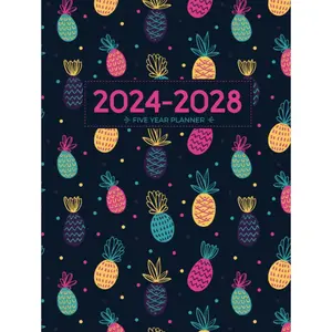 5 Year Monthly Planner 2024-2028 | Large | Funky Pineapples (Hardcover): Calendar Book (US Federal Holidays, Moon Phases, Vision Board) Five Years / 60 Months: January 2024 – December 2028 Hardcover – Organizer, August 29, 2023