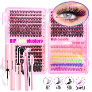 Colorful False Eyelashes, 1 Set Reusable Wispy Lashes Extensions for Natural Look, Comfortable Everyday Lashes, Photo Shoot Stage Makeup Lashes, Cosmetic