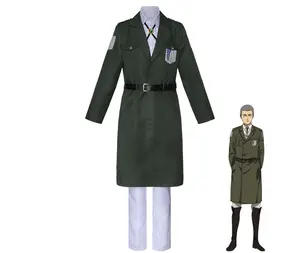 Attack on the giant Hulk Investigation Corps uniform cosplay costume army green coat