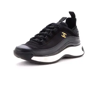 Pre-owned Chanel Women's CC Cap Toe Logo Sneakers Suede and Mixed Fibers by Rebag