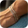 Men's 3-Piece Stackable Bracelet Set - Non-Tarnish Stainless Steel Cuban Link, Snake & Box Chains with Cross Charm, Adjustable Silver Modern Fashion Accessories, Gifts for Adults