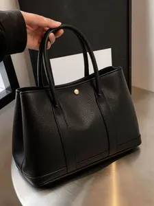 Belinda Spacious Tote Bag for Women Classic Leather Top Handle Bag with Interior Zipper Pocket Fits iPad & Essentials