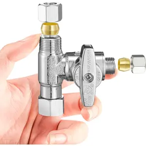 Fridge Water Line Kit Connector - Refrigerator Ice Maker Water Line Splitter, Also Available for Ice Maker Outlet Box, Drinking Water Faucet, Water Filtration System(1/4"-3/8"-3/8")