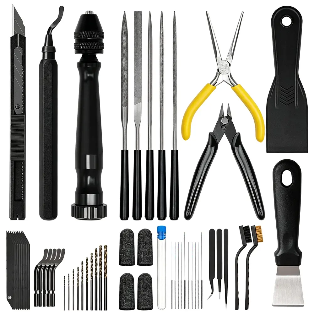 56 Packs 3D Printer Tools Kit, Quality 3D Printing Tool Kit for Model Finishing/Deburring/Drilling, 3D Printer Accessories for All FDM/SLA Printers Removing Support, Cutting Filament, Cleaning Nozzle