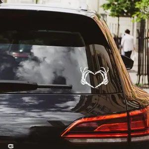 Skeleton Hand Heart Vinyl Car Decal, Gothic Car Decal, Spooky Car Decal, Trendy Car Decal, Gothic Car Accessories, Alt Accessories