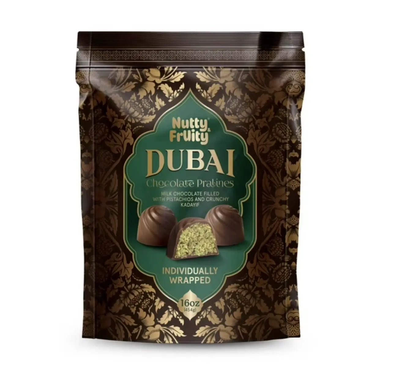 Nutty & Fruity Dubai Chocolate Pralines, 16 oz.