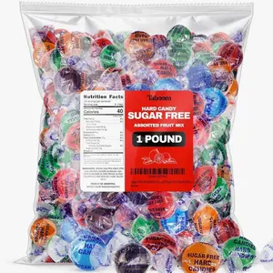 Sugar Free Hard Candy Assortment - 1 Pound Approx. 75 Individually Wrapped Fruity Flavored Holiday Sugar-Free Candy Discs Variety Bag For Snacks & Treats - Taboom