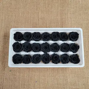 Preserved Roses - black - For Prom, Christmas, Wedding - Dried Roses For Bouquet - Eternity Roses - Forever Roses - 21 Pack,