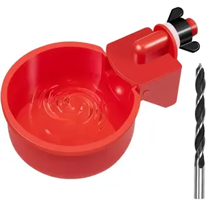 Chicken Waterer Cups 8 Pack Automatic Chicken Water Cups for Poultry Float Style Gravity Chicken Watering System, Water Feeder Kit, 5 Gallon with Mounting Hole Opener