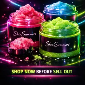 SKINSUMMERS Post Live Scoop Body Polish Live Scoop Neon Glow Bar Scrub Vegan Formula Handcrafted Dessert-Inspired Scents Gentle Exfoliation Smooth Glowing Skin