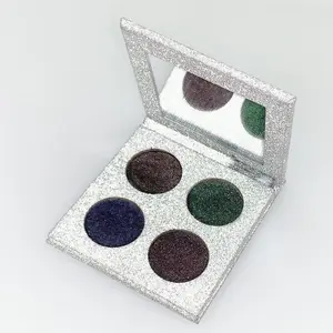 Cosmic Talc Free Shimmer Eyeshadow Palette with Glittery Silver Case and Vibrant Colors for Makeup
