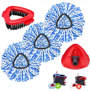 Mop Head Replacement, Base, Mop Handle for Ocedar RinseClean 2-Tank System, 3Microfiber Mop Refills, Extendable Length 30-59" Mop Handle, Base and Scrubber for All Hard-surfaced Floor