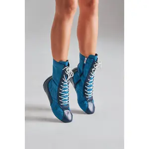 AZALEA WANG PASSER NAVY FLAT SNEAKER