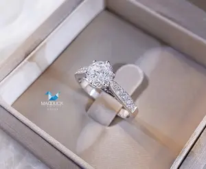 1.00 Cts Cubic Zirconia / Sterling Silver 925 Ring / Rhodium plated Nickel-Free / MadDuckJewels RG1726