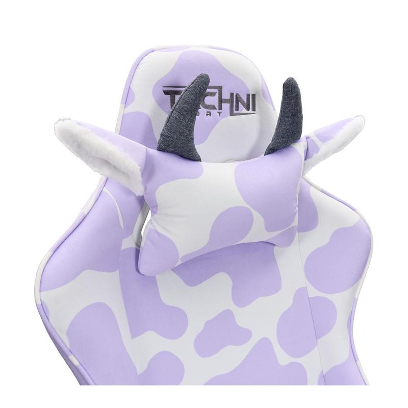 Techni Sport Cow Print Memory Foam AdjustablePC Gaming Chair