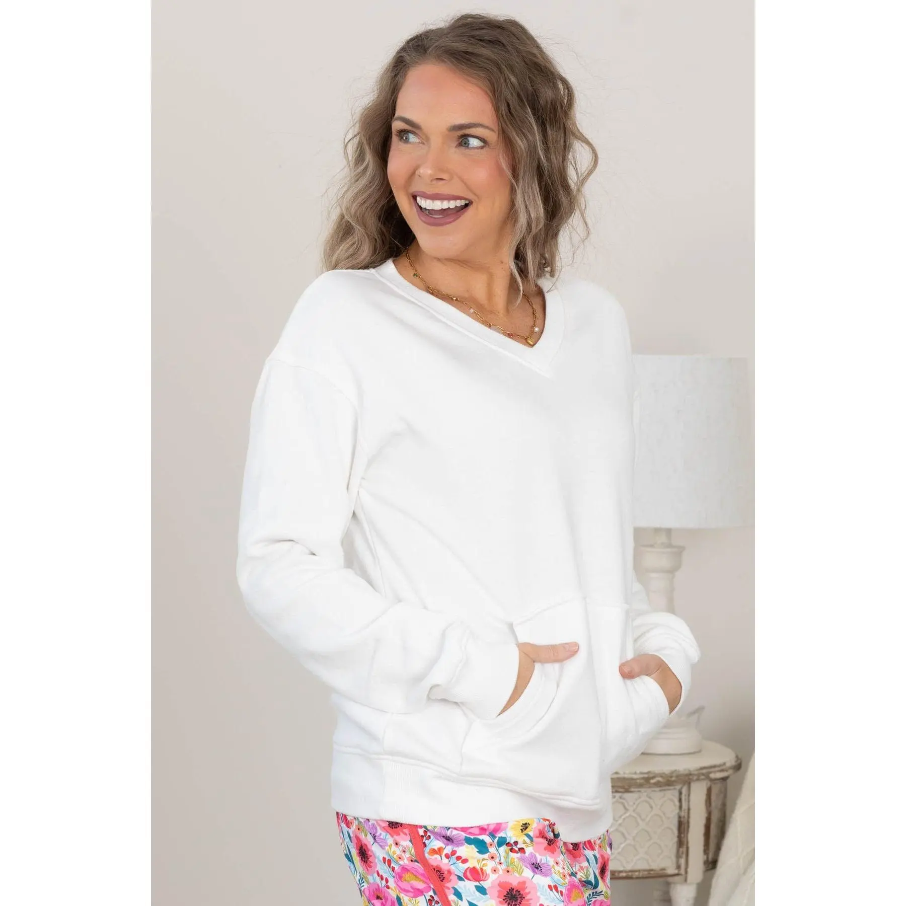 Cozy Campfire V-Neck Sweatshirt