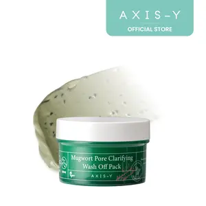 AXIS-Y Mugwort Pore Clarifying Wash Off Pack - Vegan Korean Skin Clay Mask with Adzuki Beans, Heartleaf and Artichoke for Facial Exfoliating Targeting Clogged Pores & Blackheads - 3.38 fl oz