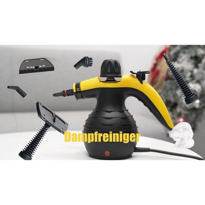 99% Sterilization Handheld Steam Cleaner with 10 Attachments - High-Pressure, Fast Heat-Up for Cars, Grout, Bathrooms, Upholstery - Large Tank, Safety Lock, No Chemical Residue, Includes Nylon Brushes & Squeegees, Steam Cleaner for Car