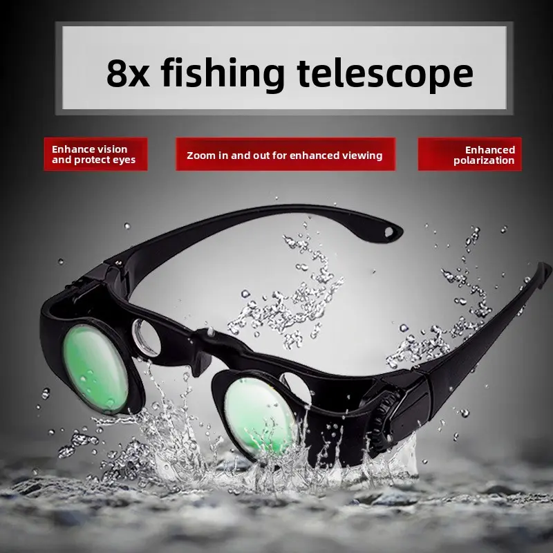 Binoculars glasses original,New 8x glasses,head wearing telescope fishing zoom in to see floating outdoor wide-angle glasses