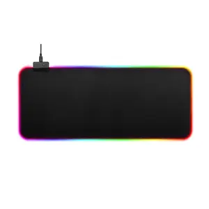 Large RGB Gaming Mouse Pad - LED Backlit Extended Desk Mat with Wrist Rest