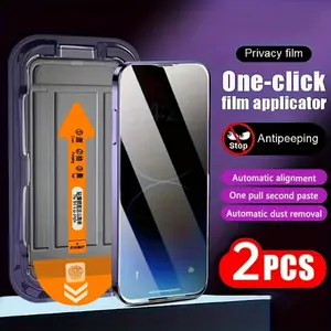 Privacy Tempered Glass Screen Protector For iPhone 17/1 7Air/17 Pro/17 Pro Max iPhone 16/16 PRO/16 PLUS/16 PRO MAX/15/15 PRO/15 PLUS/15 PRO MAX - 2 Pack Anti-Spy Film Protection