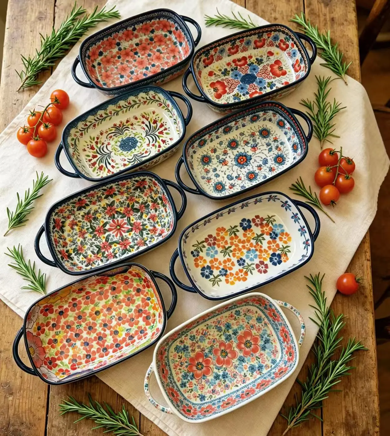 Retro Ceramic Double Handle Bowl Home Kitchen Tableware Heat Resistant Durable Dinnerware for Soup Rice Salad Dessert Daily Dining Food Serving Reusable Dish