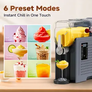 Slushie Machine Cold Beverage Maker (No Ice Cubes Needed)large capacity Ice Crusher & Smoothie Maker – a compact kitchen tool with automatic cleaning function and 6 multi-function presets for one-touch refreshing drinks.