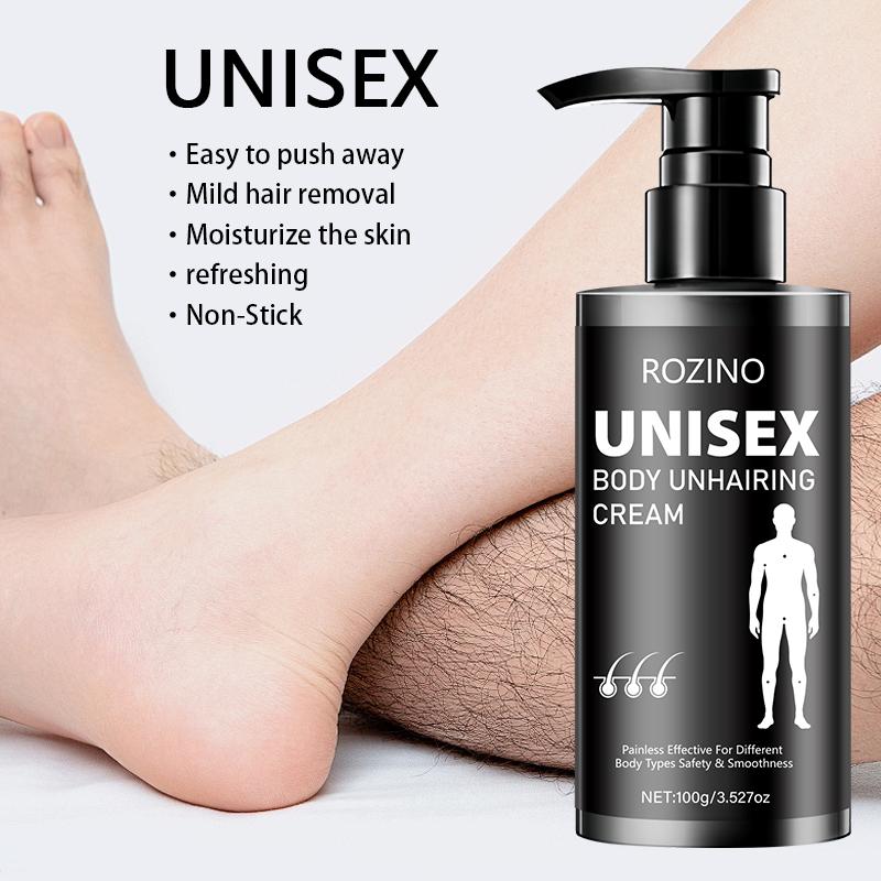 Rozino Body Hair Removal Cream 100g, Black Push Tube, Easy Apply for All Skin Types