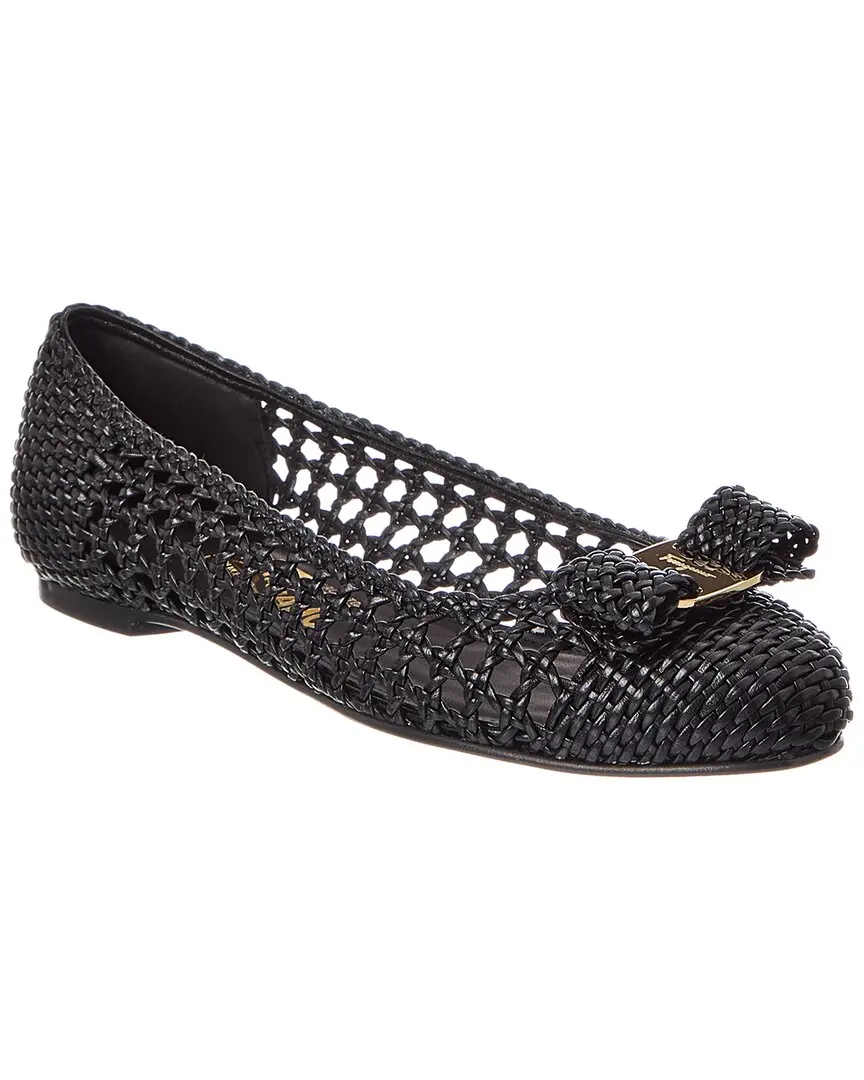 Ferragamo Varina Leather Ballet Flat