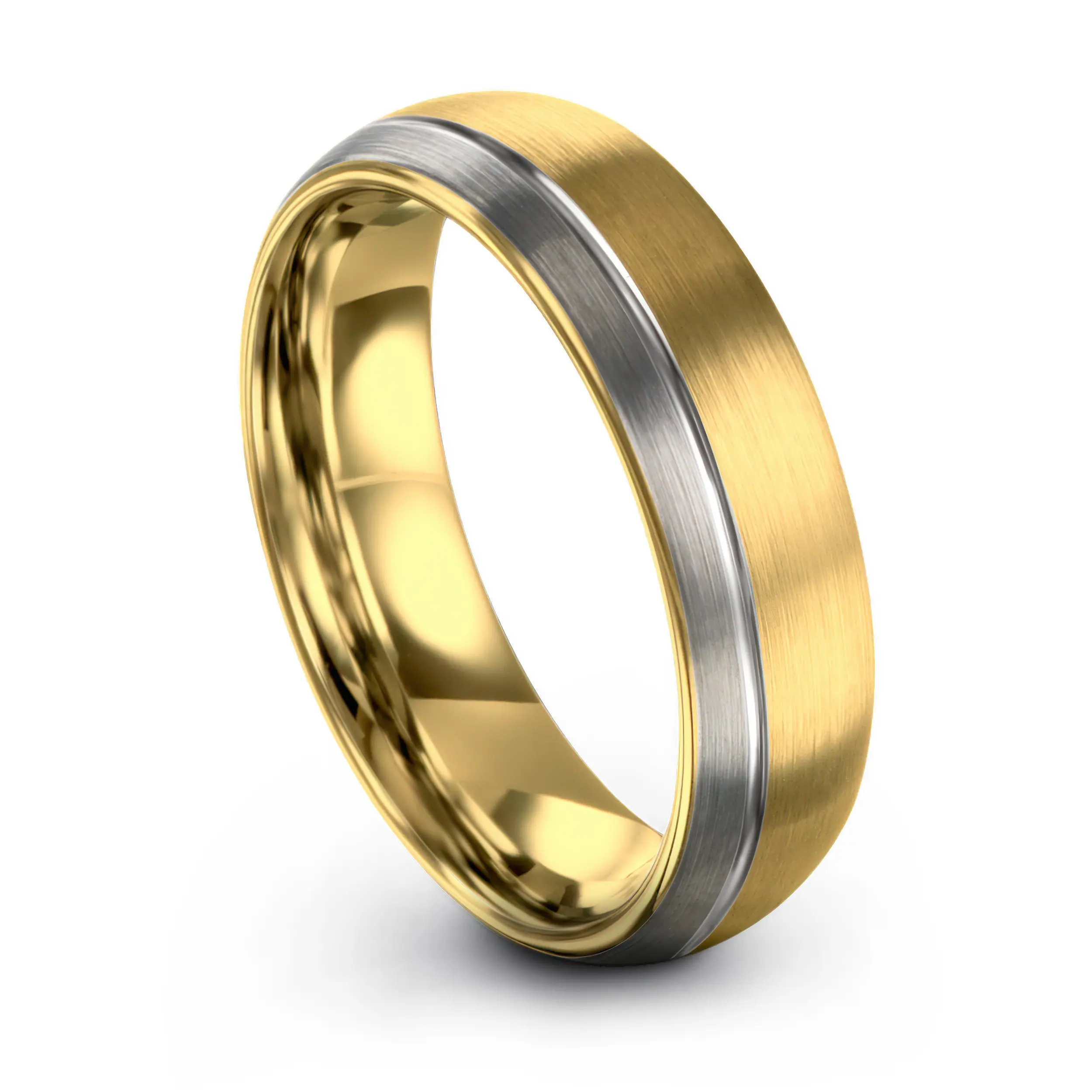 Ladies Wedding Ring Tungsten 18K Yellow Gold Tungsten Bands