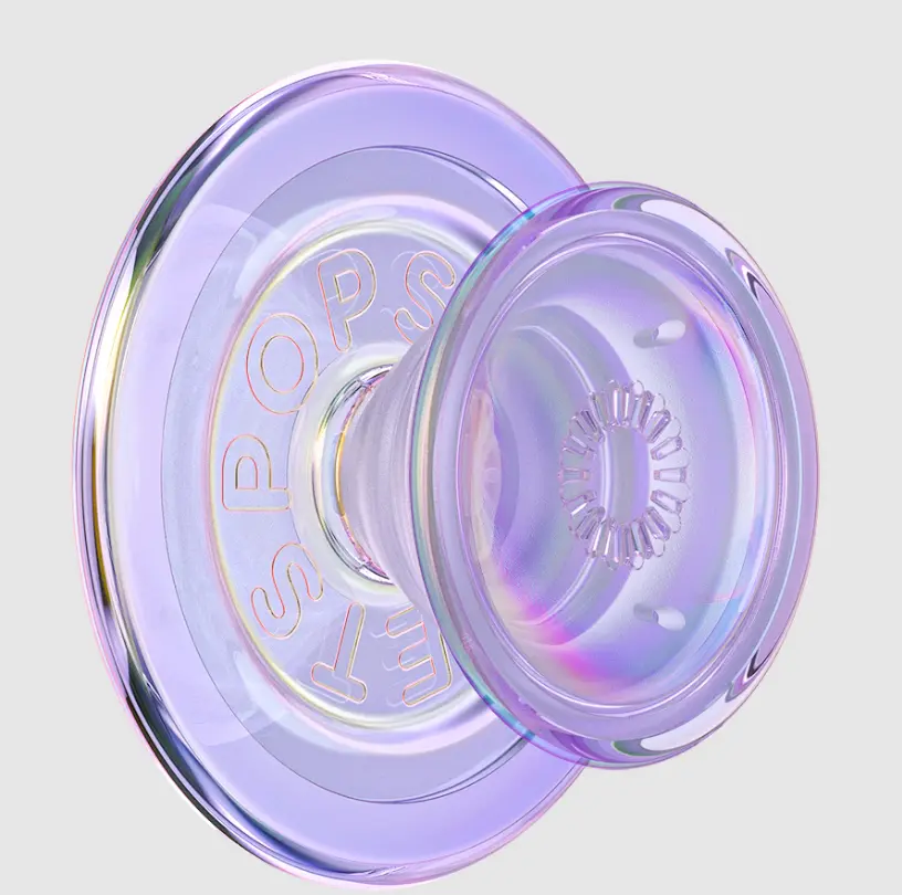 PopSockets MagSafe PopGrip Phone Holder, Iridescent Blush Pink, Multi-Functional Mount Stand for Cellphones, Mobile Electronics Accessories