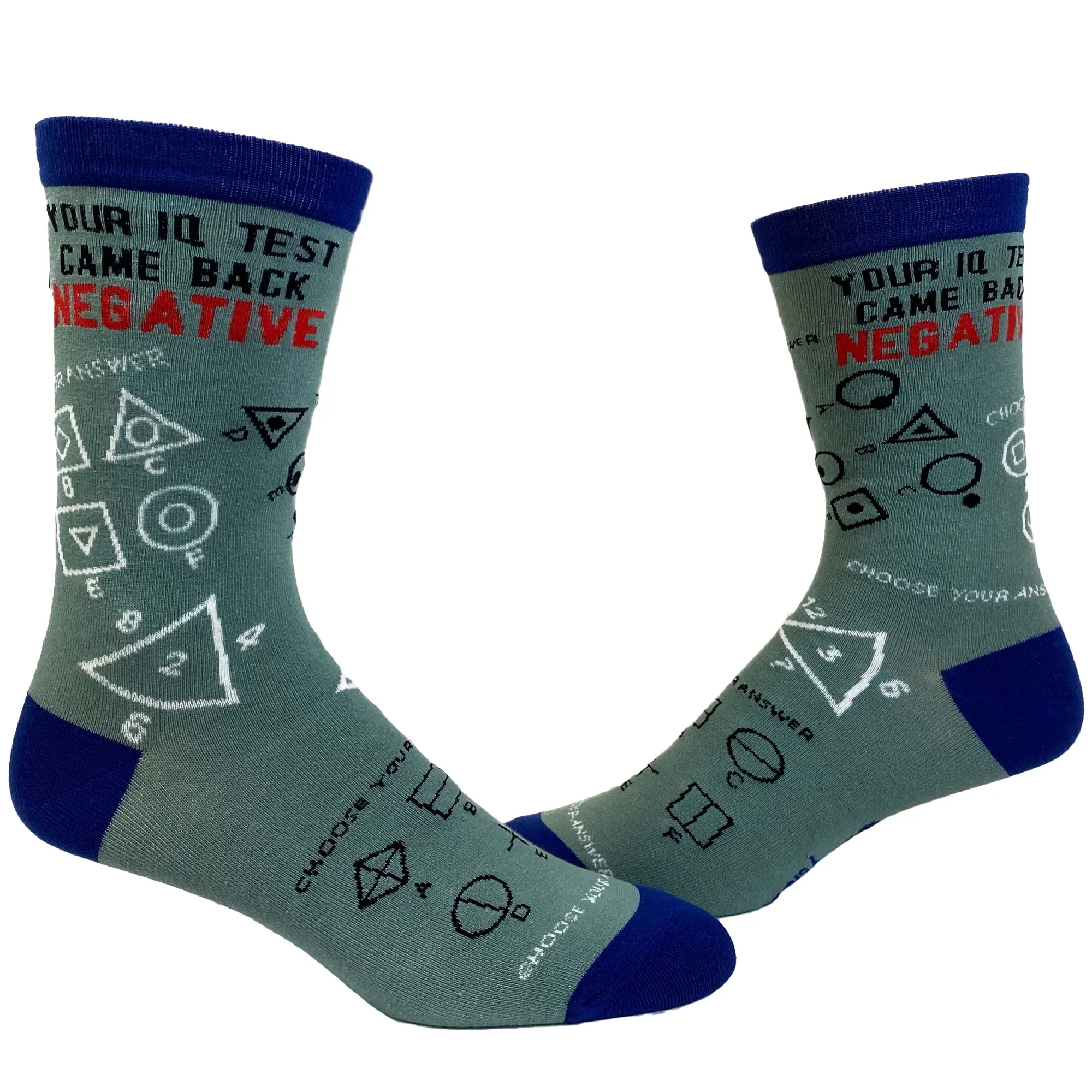 Women's Your IQ Test Came Back Negative Socks Funny Dumb Insult Sarcastic Footwear Funny Graphic Socks Comfortable Fitted Spandex Cotton