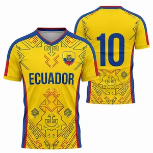 Ecuador Inspired Soccer Jersey, Yellow Ecuador Culture Sports Shirt, Football Style Shirt, Gift for Men Women