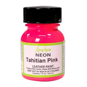 Angelus Neon Tahitian Pink Paint - Acrylic Leather Paint, Shoe Paint, Custom Sneakers, Leather Project Supplies