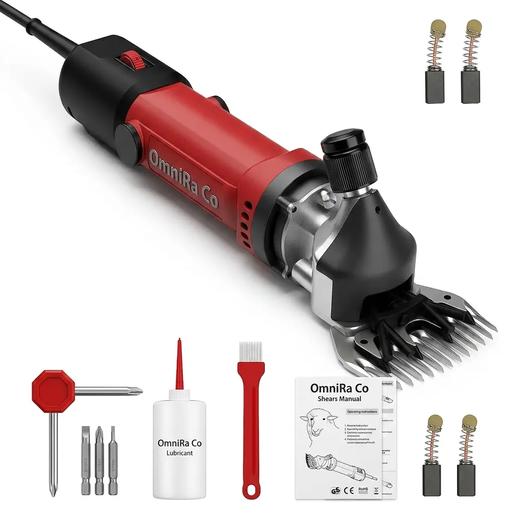 OMNIRA Sheep Clippers 600W, Professional Animal Shearing Machine, Farm Livestock Grooming Kit, Heavy Duty Electric Clippers for Thick Coat Animals (Sheep Clippers-600W)