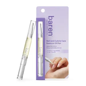 [BAREN] Nail & Cuticle Oil Pen 2ml with Vitamin E Tocopherol for Moisture Boost Natural Ingredients Cotton Blossom Fragrance Compact Size Easy Application