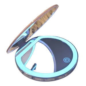 JCG Store Compact LED Mirror 4"diameter.portable and lightweight
