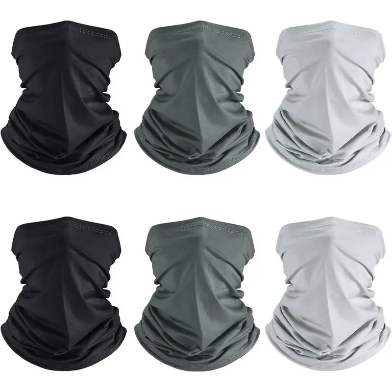 6 Packs Gaiter Mask Scarf Gator Sun Cooling Balaclava Bandana Cover UV Protection Headwear