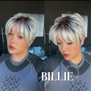 JBEXTENSION 9 Inches Pixie Cut Blonde Pre-Cut Frontlace Glueless BS Wig BILLIE【BENDY EAR TABS】