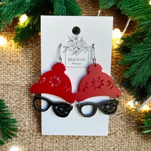 RKEnos Designs Acrylic Christmas Earrings christmas earring earring woman